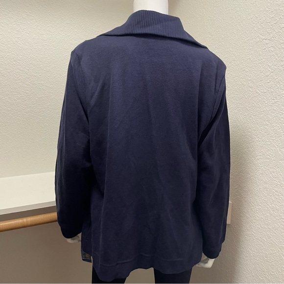 🆕Karen Scott BUNDLE Cable Knit Henley Sweater & Classic Navy Sport Cardigan SzL - Picture 5 of 12